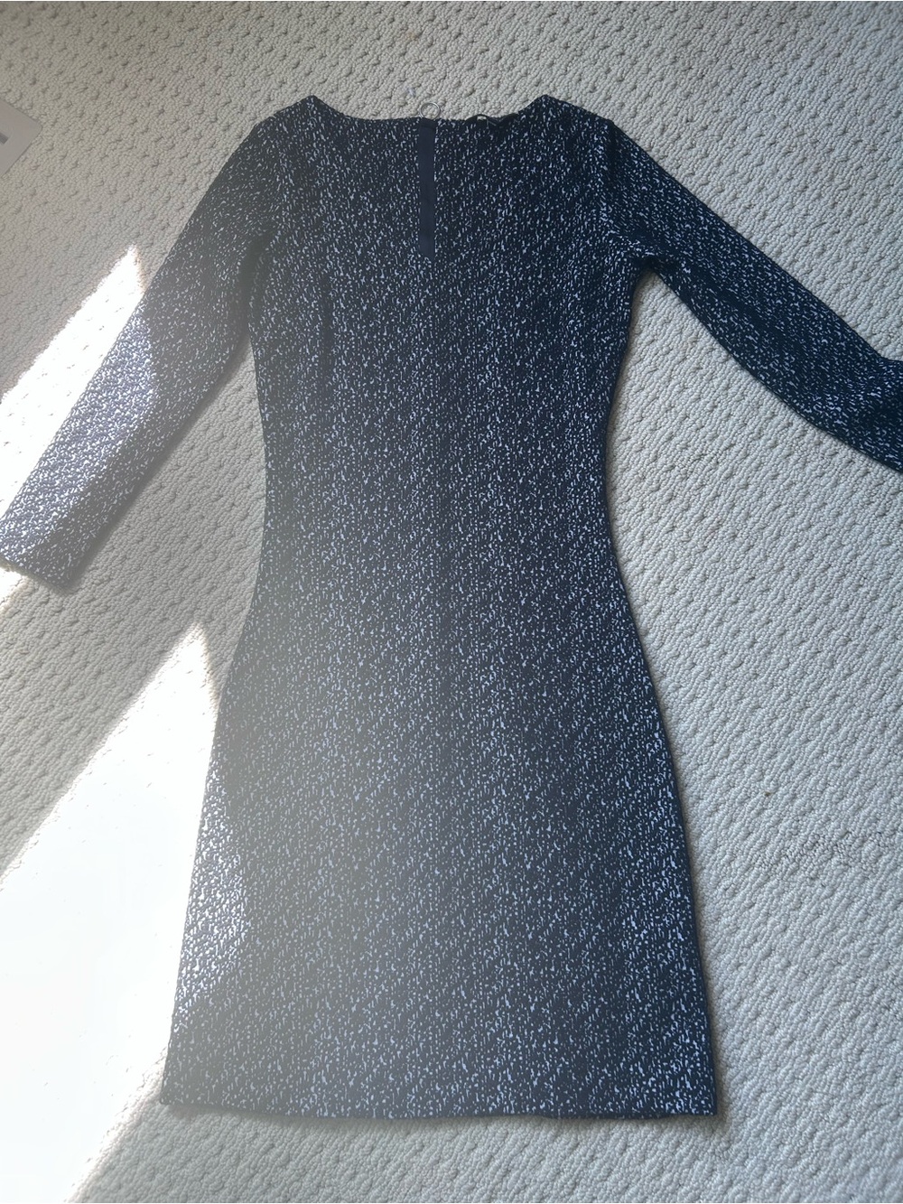 Long Sleeve Black and Grey  Sheath Dress